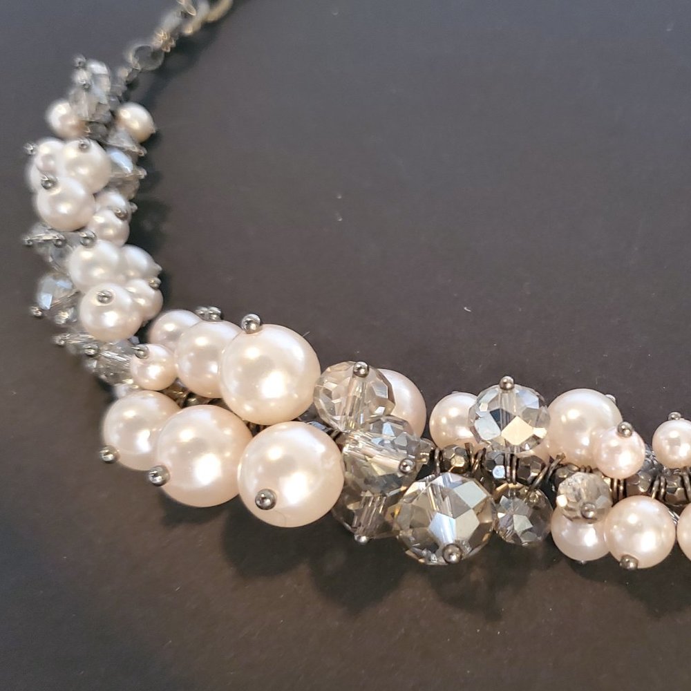 Vera Wang Gunmetal Pale Blush Necklace